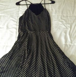 Black and white polka dot dress by Express
